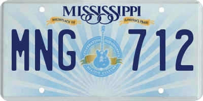 MS license plate MNG712