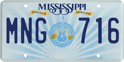 MS license plate MNG716