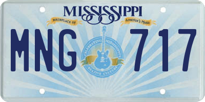 MS license plate MNG717