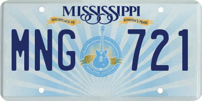 MS license plate MNG721