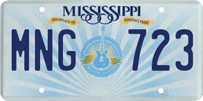 MS license plate MNG723