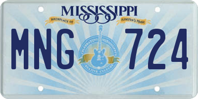 MS license plate MNG724