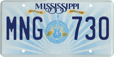 MS license plate MNG730