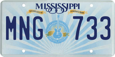 MS license plate MNG733