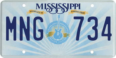 MS license plate MNG734