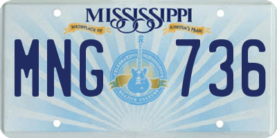 MS license plate MNG736