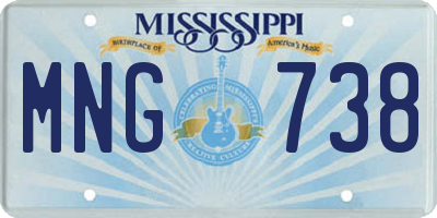MS license plate MNG738