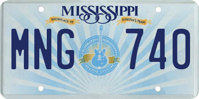 MS license plate MNG740