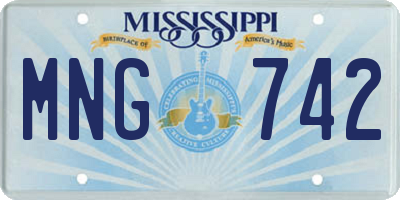MS license plate MNG742