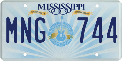 MS license plate MNG744