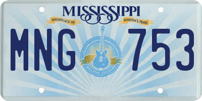 MS license plate MNG753