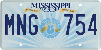 MS license plate MNG754