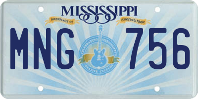 MS license plate MNG756