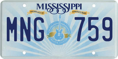 MS license plate MNG759