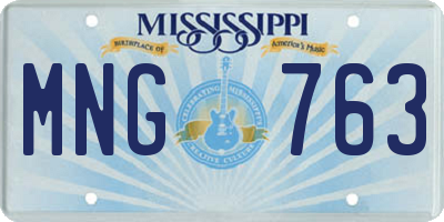 MS license plate MNG763