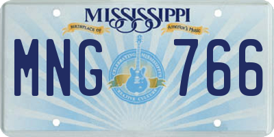 MS license plate MNG766