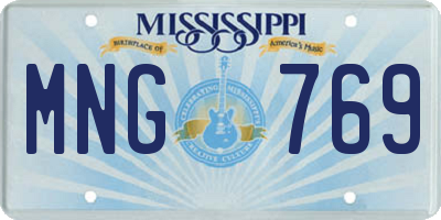 MS license plate MNG769