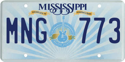 MS license plate MNG773