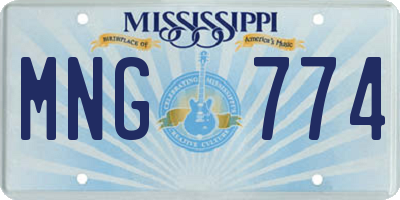 MS license plate MNG774