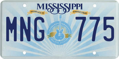 MS license plate MNG775