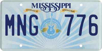 MS license plate MNG776