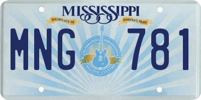 MS license plate MNG781