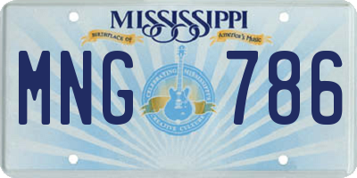 MS license plate MNG786