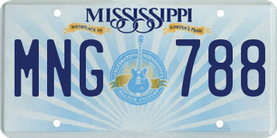 MS license plate MNG788