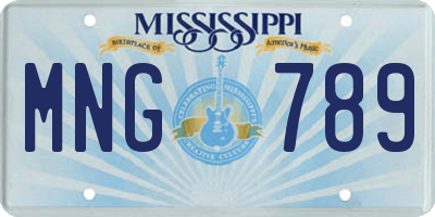 MS license plate MNG789