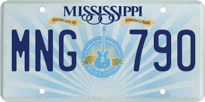 MS license plate MNG790