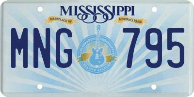 MS license plate MNG795