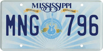 MS license plate MNG796