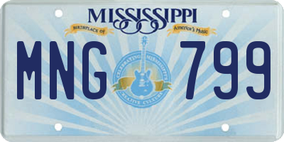 MS license plate MNG799