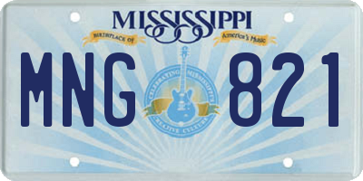 MS license plate MNG821