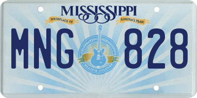 MS license plate MNG828