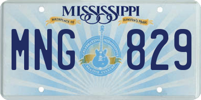 MS license plate MNG829