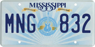 MS license plate MNG832