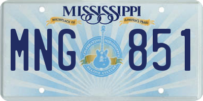 MS license plate MNG851
