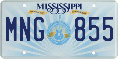 MS license plate MNG855