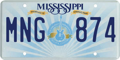 MS license plate MNG874
