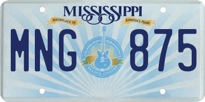MS license plate MNG875