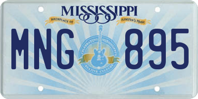 MS license plate MNG895