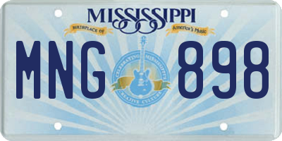 MS license plate MNG898