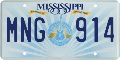 MS license plate MNG914
