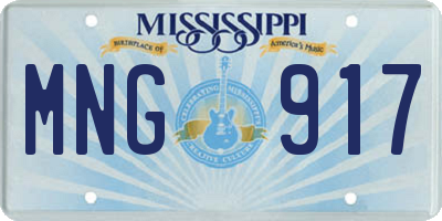 MS license plate MNG917