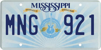 MS license plate MNG921