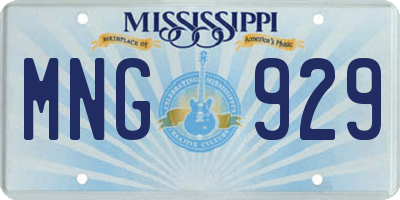 MS license plate MNG929