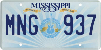 MS license plate MNG937