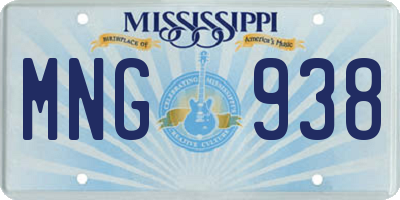 MS license plate MNG938
