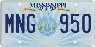 MS license plate MNG950